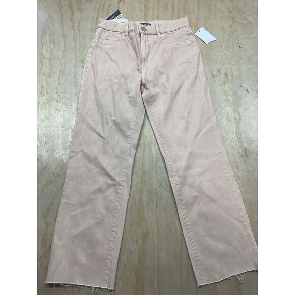DL 1961 Jeans Patti Straight High Rise Vintage Ankle 27 Peach Bellini Raw 13127 - Picture 1 of 5